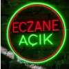  'ECZANE AÇIK' yazısı neon led aydınlatma