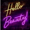 Hello Beauty yazılı neon led duvar aydınlatması